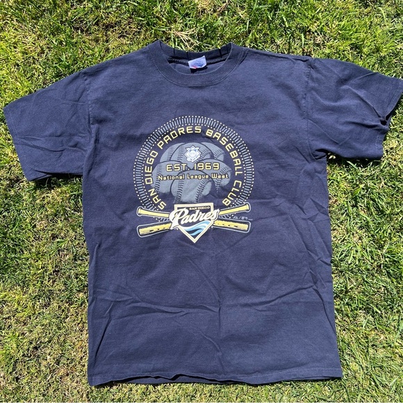 Vintage Majestic San Diego Padres Baseball MLB Merch Short Sleeve T-Shirt Large - Picture 1 of 10